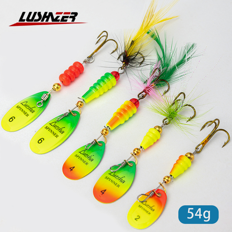 LUSHAZER 5 قطعة/الوحدة سبينر ا - مراجعة Fishing Hook Treble وسعره
