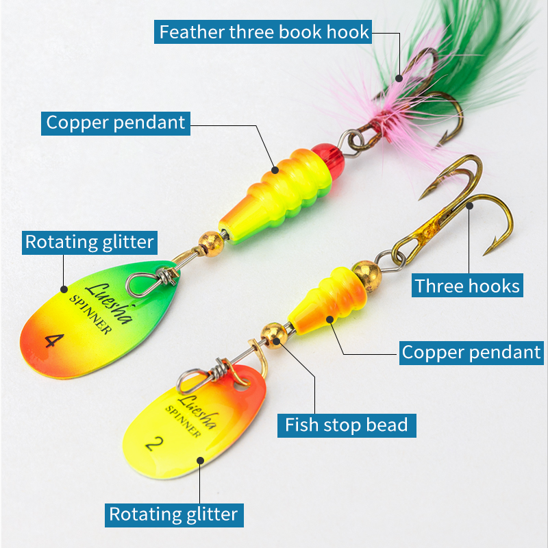 LUSHAZER 5 قطعة/الوحدة سبينر ا - مراجعة Fishing Hook Treble وسعره