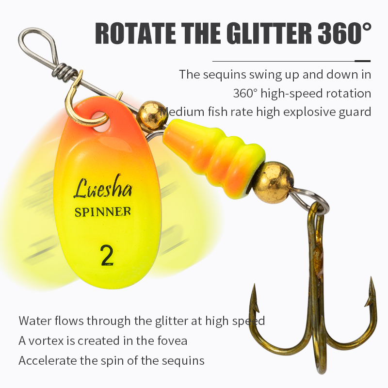LUSHAZER 5 قطعة/الوحدة سبينر ا - مراجعة Fishing Hook Treble وسعره