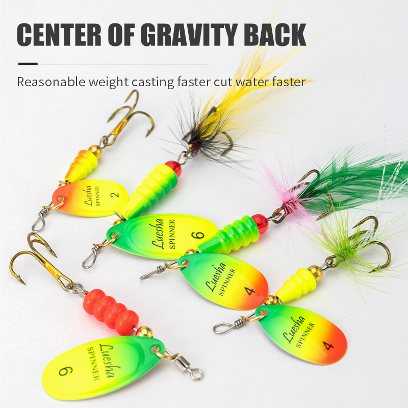 LUSHAZER 5 قطعة/الوحدة سبينر ا - مراجعة Fishing Hook Treble وسعره